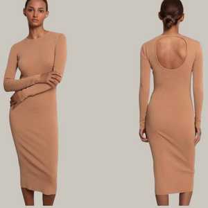 A.L.C. Conley Cut-Out Body-con Midi Dress Size Small Brown